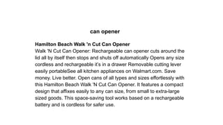 Walk n' Cut Can Opener, Hamilton Beach