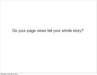 Do your page views tell your whole story?




Wednesday, November 28, 2012
 
