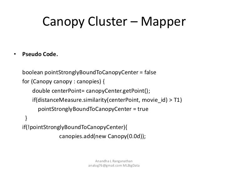 Canopy kmeans using Hadoop