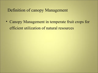 Canopy management & pruning of fruits trees