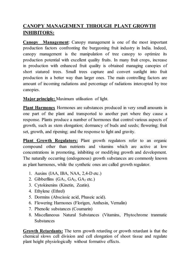Canopy management through plant growth inhibitors PDF