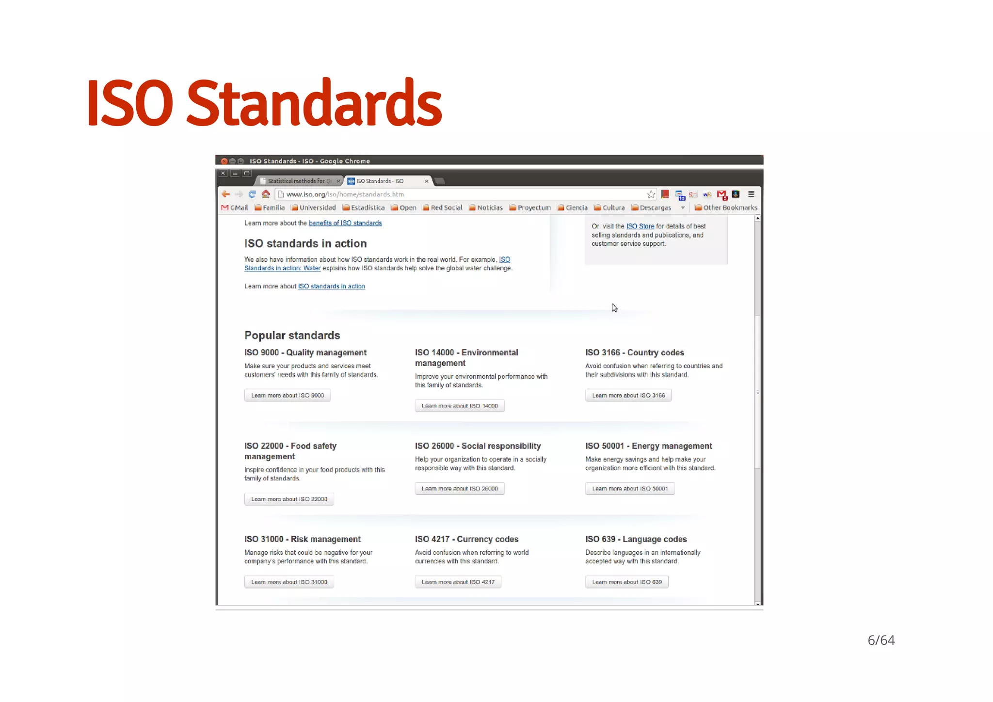 ISO Standards
6/64
 