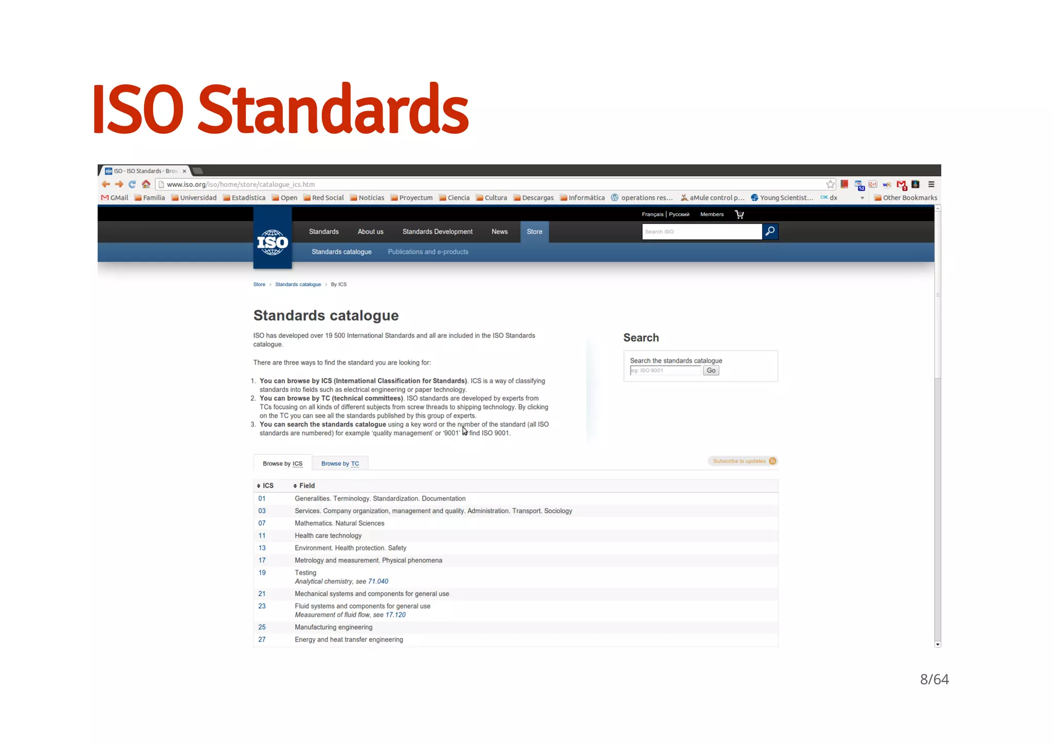ISO Standards
8/64
 