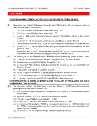 CA NOTES ON ACCOUNTING PROCESS | PDF