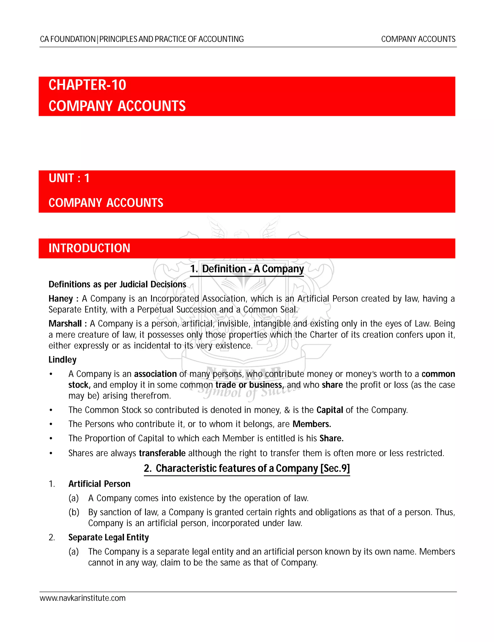 CA NOTES ON COMPANY ACCOUNTS | PDF