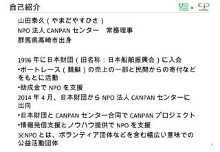 ԼB
ɽ̩ãޤ䤹Ҥ
NPO  CANPAN 󥿩`
ȺRhг
1996 ձؔ⣨ƣձdᣩ
?ܩ`ȥ`ͧΉϤһgμĸʤ
Ȥ˻
?ɽ NPO ֧Ԯ
2014  4 ¡ձؔ⤫ NPO  CANPAN 󥿩`

?ձؔ CANPAN 󥿩`ͬ CANPAN ץ
?k֧ԮȥΥϥṩ NPO ֧Ԯ
NPO Ȥϡܥƥʤɤ򺬤ڤζǤ
Ӈ 2
 