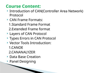 Can Protcol Frame Automotive Controller Area network (CAN) | PPTX