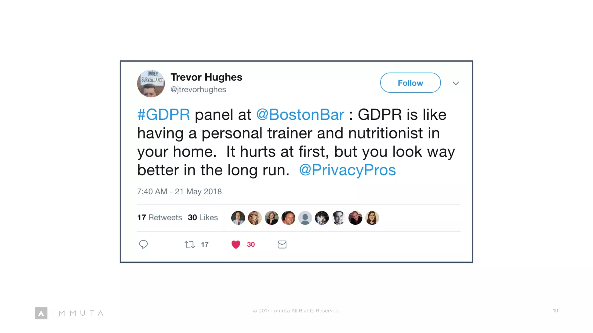 © 2017 Immuta All Rights Reserved. 19
 