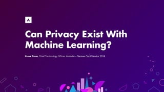 Can Privacy Exist With
Machine Learning?
Steve Touw, Chief Technology Officer, Immuta - Gartner Cool Vendor 2018
 