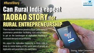 Can Rural India Repeat TaoBao Story for Rural Entrepreneurship