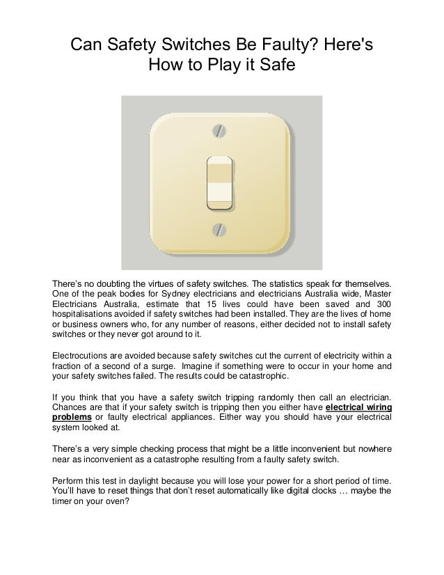 Can Safety Switches Be Faulty? Here's How to Play it Safe