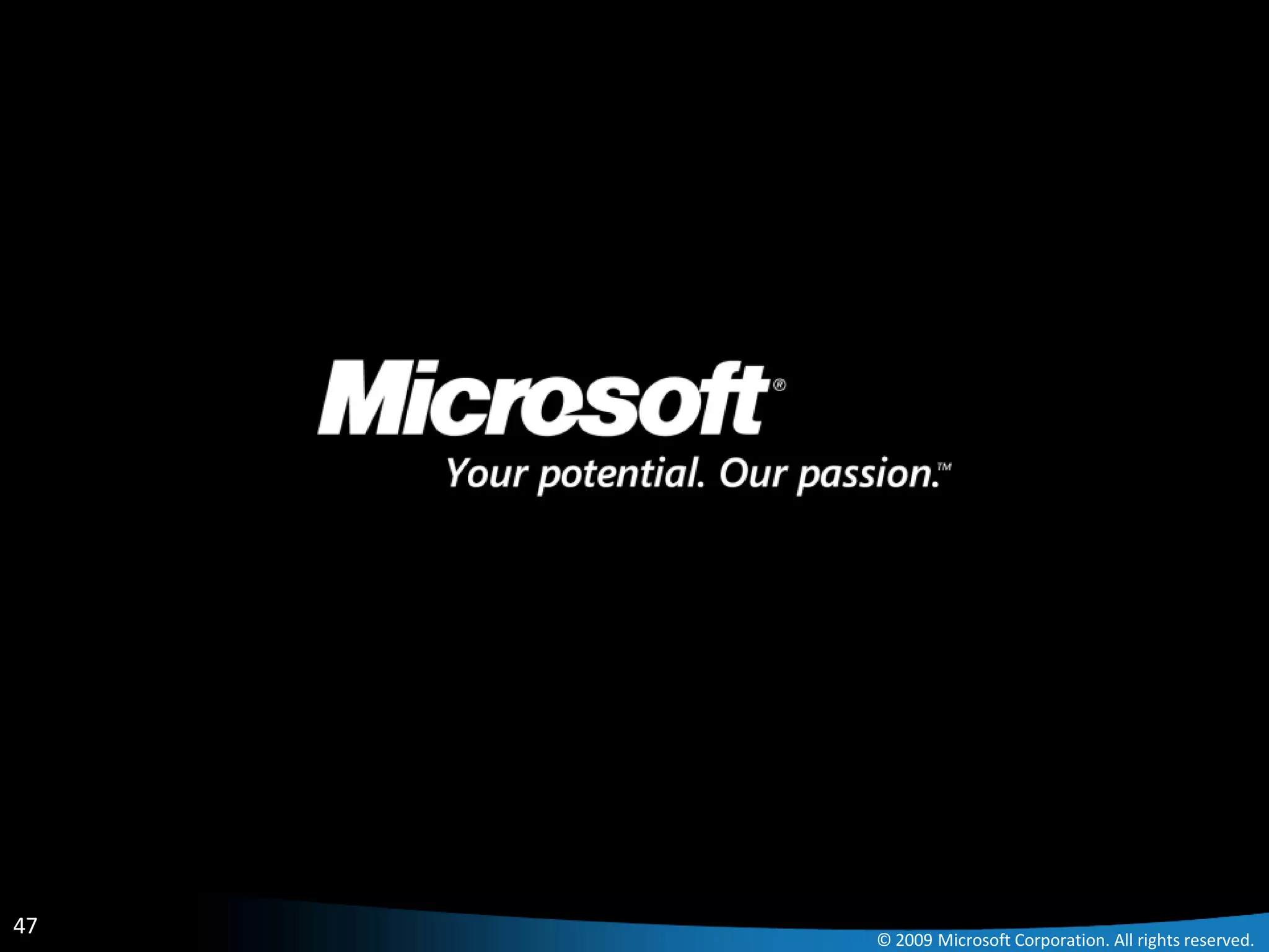 47
     © 2009 Microsoft Corporation. All rights reserved.
 