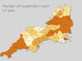 Number of households in each
LA area
 