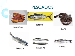 PESCADOS ANCHOAS RAPE MERLUZA LUBINA SARDINAS BONITO