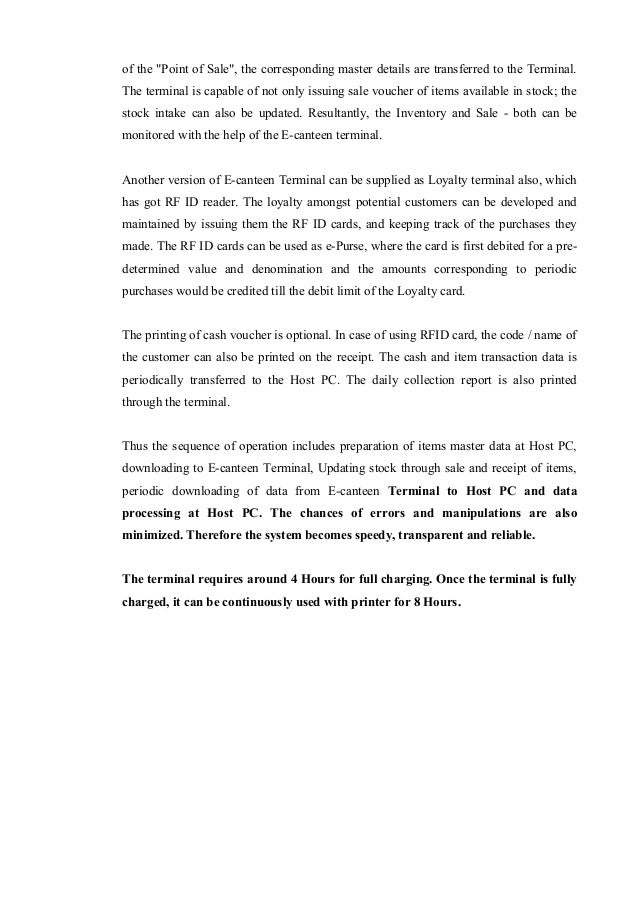 Canteen management proposal picture