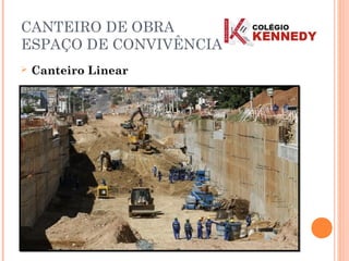 CANTEIRO DE OBRA
ESPAÇO DE CONVIVÊNCIA
 Canteiro Linear
 