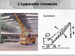 5. Equipamentos e instalações

G u inch o d e And aim e s
                                             Guindaste




                             AUT186 - 2009
                                      G u ind as te m óve l d e lan ça e cab o
 