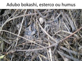 Adubo bokashi, esterco ou humus
 