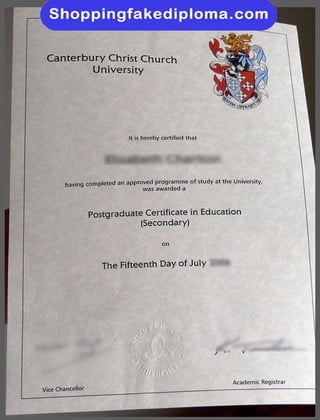 Canterbury Christ Church University fake certificate from shoppingfakediploma.com