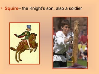 Squire – the Knight’s son, also a soldier 