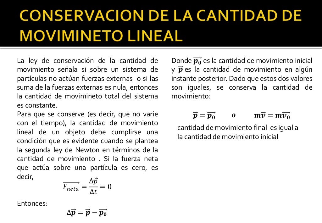 CANTIDAD DE MOVIMIENTO LINEAL