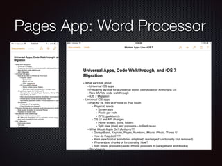 Pages App: Word Processor
 