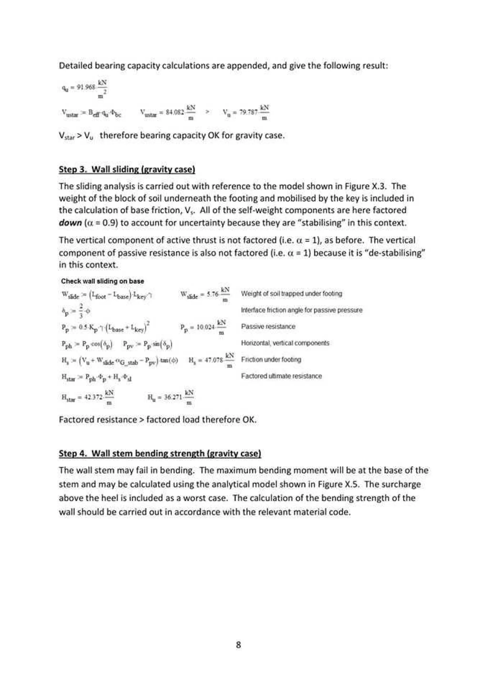 Cantilever retaining wall design example | PDF