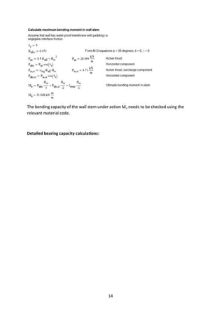 Cantilever retaining wall design example | PDF