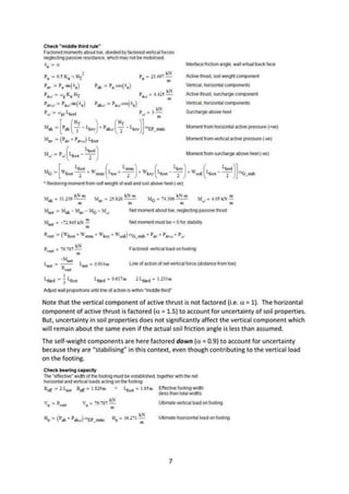 Cantilever retaining wall design example