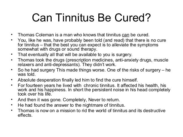 tinnitus cured ringing vascular