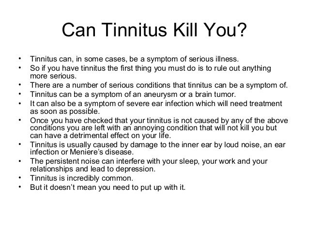 Can tinnitus kill you