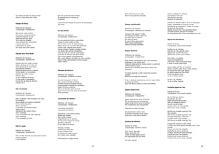 Para vivermos a sua vida                        Força e refúgio é o Senhor
Que esta cansado do gosto do fel,           Ele é a rocha da nossa vitória                 Nos trouxe grande salvação                      Com todo o meu ser
Jesus é mais doce que o Mel.                A nossa força em tempo de                                                                      Com tudo o que sou
                                            Fraqueza                                                                                       Sempre Te adorarei

                                            Uma torre em tempo de guerra oh esperança                                                      Aclame ao Senhor toda a Terra e cantemos
Amigo de Deus
                                            de israel                                      Nossa Justificação                              Poder, majestade e louvores ao Rei
                                                                                                                                           Montanhas se prostrem e rujam os mares
Adhemar de Campos                                                                                                                          Ao som de Teu nome
                                                                                           Adhemar de Campos
Composição: Indisponível                                                                                                                   Alegre te louvo por Teus grandes feitos
                                            Eu Sou Grato                                   Composição: Adhemar de Campos
                                                                                                                                           Firmado estarei, sempre Te amarei
Não existe nada melhor                                                                                                                     Incomparáveis são Tuas promessas pra mim
                                                                                           Porque o fim da lei é Cristo
Do que ser amigo de Deus                    Adhemar de Campos
                                                                                           Pra justiça de todo o que crê
Caminhar seguro na luz                      Composição: Indisponível
                                                                                           A justiça que é pela fé
Desfrutar do seu amor
                                                                                           No filho de Deus                                Águas Purificadoras
Ter a paz no coração                        Eu sou grato por tudo o que tenho
                                                                                           A quem Deus ressuscitou
Viver sempre em comunhão                    Tesouro maior deste mundo
                                                                                           Para nossa justificação
E assim perceber                            Me foi dado como herança eterna                                                                Diante do Trono
                                                                                           Aleluia! Grande salvação
A grandeza do poder                         Maior prova de um amor tão profundo                                                            Composição: Ana Paula Valadão
De Jesus meu bom pastor                     Tenho vida, alegria todo tempo
                                            Tenho amigos, família, muitos irmãos                                                           Existe um rio, Senhor
                                            Foi Jesus meu amigo verdadeiro                 Nosso General                                   Que flui do Teu grande amor
                                            Que fez tudo ao me dar a salvação                                                              Águas que correm do trono
Aquele Que Tem Sede
                                            Louvarei ao Senhor em todo tempo               Adhemar de Campos                               Águas que curam, que limpam
                                            Seu louvor estará continuamente                Composição: Indisponível
Adhemar de Campos                           Nos meus lábios e também no meu coração                                                        Por onde o rio passar
Composição: Indisponível                    Jesus Cristo será sempre minha canção                                                          Tudo vai transformar
                                                                                           Pelo senhor marchamos sim o seu exército
                                            Yeye, Yeoha                                    poderoso é sua glória será                      Pois leva a vida do próprio Deus
Aquele que tem sede e busca                                                                                                                E este rio está neste lugar
                                                                                           Vista em toda a terra vamos cantar o canto da
Beber da água que Cristo dá
                                                                                           vitória Glória a Deus
Terá dentro de si uma fonte                                                                                                                Quero beber do Teu rio, Senhor
                                                                                           Vencemos a batalha toda arma contra nós
Que jamais acabará                                                                                                                         Sacia a minha sede, lava o meu interior
                                                                                           perecerá
Fonte de água viva é o Senhor               Homem de Guerra                                                                                Eu quero fluir em Tuas Águas
Minha água é o Consolador                                                                                                                  Eu quero beber da Tua fonte
                                                                                           O nosso general é cristo seguimos os seus
Espírito de vida e louvor                                                                                                                  Fonte de águas vivas
                                            Adhemar de Campos                              passos
Preciso dele                                                                                                                               Tú és a fonte, Senhor
                                            Composição: Adhemar Campos                     Nenhum inimigo nos resistirá.
Tu és o Espírito de amor
O meu guia e Consolador                                                                                                                    Tú és o rio, Senhor
                                            Homem de guerra é Jeová                        Com o messias marchamos sim em suas mãos
Enche-me do fogo do Senhor                                                                                                                 Tú és a fonte, Senhor
                                            Seu nome é temido na terra                     a chave da vitória
Preciso de ti
                                            A todos os seus inimigos venceu                Que nos leva a possuir a terra prometida
                                            Deus grande e temido em louvores
                                            Quem é como o Senhor                                                                           Coração Igual ao Teu
Ele é Exaltado                              Entre os Deuses sobre a terra
                                                                                           Quem pode livrar
                                            Que me livra do mal, que me dá poder
                                                                                                                                           Diante do Trono
                                            Para guerrear
Adhemar de Campos                                                                                                                          Composição: Ana Paula Valadão
                                                                                           Adhemar de Campos
Composição: Indisponível
                                                                                           Composição: Indisponível
                                                                                                                                           Se Tu olhares, Senhor
Ele é exaltado o Rei exaltado nos céus      Louvemos ao Senhor                                                                             Pra dentro de mim
                                                                                           Quem pode livrar como o Senhor
Eu louvarei                                                                                                                                Nada encontrarás de bom
                                                                                           Ele é poderoso pra me guardar
Ele exaltado pra sempre exaltado                                                                                                           Mas um desejo eu tenho
                                            Adhemar de Campos                              Quem pode livrar como o Senhor
O seu nome louvarei                                                                                                                        De ser transformado
                                            Composição: Indisponível                       Ele é poderoso pra me guardar
Ele é o Senhor                                                                                                                             Preciso tanto do Teu perdão
A verdade vai sempre reinar                                                                                                                Dá-me um novo coração
                                            Louvemos ao Senhor                             Quando os meus inimigos
Terra e céus
                                            Louvemos ao Senhor
Glorificam seu Santo nome                                                                                                                  Dá-me um coração igual ao Teu
                                                                                           Se levantaram contra mim
Ele é exaltado                                                                                                                             Meu mestre
                                            Adoremos o seu santo monte                     O Senhor estendeu suas mãos
O rei é exaltado nos céus Aleluia!                                                                                                         Dá-me um coração igual ao Teu
                                            Nosso pai amado                                Para mim e me deu a vitória
Ele é exaltado                                                                                                                             Coração disposto a obedecer
                                            Seu nome é santo
O rei exaltado no céus                                                                                                                     Cumprir todo o Teu querer
                                            Magnifiquemos ao Senhor
                                            Ao Rei que é digno de louvor                                                                   Dá-me um coração igual ao Teu
                                                                                           Aclame Ao Senhor
                                            Excelso, supremo
                                            E mui digno de louvor                                                                          Ensina-me a amar o meu irmão
Ele É o Leão                                                                               Diante do Trono                                 A olhar com Teus olhos, perdoar com o Teu
                                            Hosana, hosana                                 Composição: Darlene Zchech                      perdão
                                            Hosana ao nosso Rei                                                                            Enche-me com Teu Espírito
Ademar de Campos                                                                                                                           Endireita os meus caminhos
                                            Cristo é nossa vida                            Meu Jesus, Salvador
Composição: Indisponível                                                                                                                   Ó Deus, dá-me um novo coração
                                            O motivo do nosso louvor                       Outro igual não há
                                            Em nosso novo coração                          Todos os dias quero louvar                      Enche-me com Teu Espírito
Ele é o leão da tribo de judá Jesus tomou                                                                                                  Endireita os meus caminhos
                                                                                           As maravilhas de Teu amor
nossas cadeias                                                                                                                             Ó Deus, dá-me um novo coração
                                            Pois morreu a nossa morte
E nos libertou
                                                                                           Consolo, abrigo



                                                                                      23                                                                                               24
 