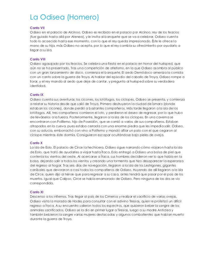 Resumen Del Libro La Odisea