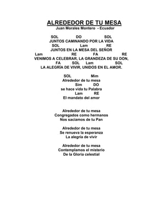 Cantoral de entrada con acordes 2016