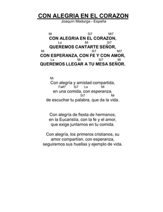 Cantoral de entrada con acordes 2016