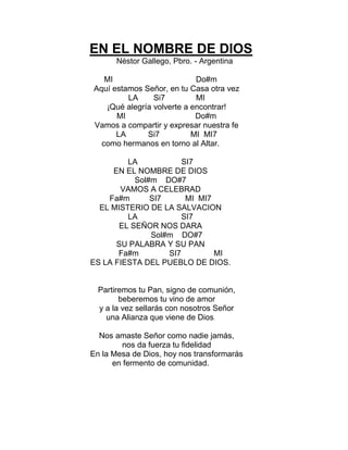 Cantoral de entrada con acordes 2016