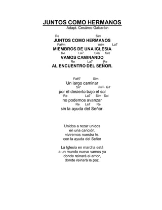 Cantoral de entrada con acordes 2016