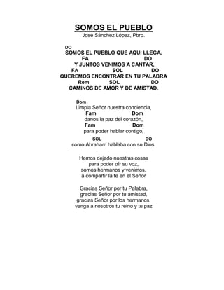 Cantoral de entrada con acordes 2016