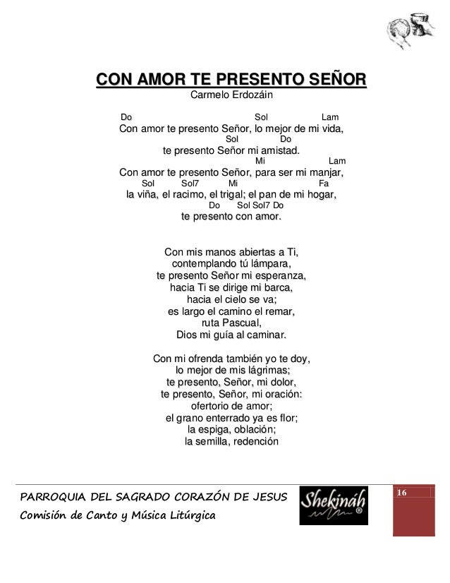 Cantoral Presentacion De Los Dones Con Acordes 2012 cantoral presentacion de los dones con