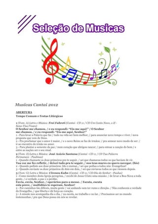Musicas Missa Semana Santa 2018, PDF, Missa (liturgia)