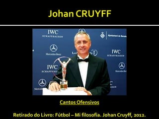 Cantos Ofensivos

Retirado do Livro: Fútbol – Mi filosofia. Johan Cruyff, 2012.
 