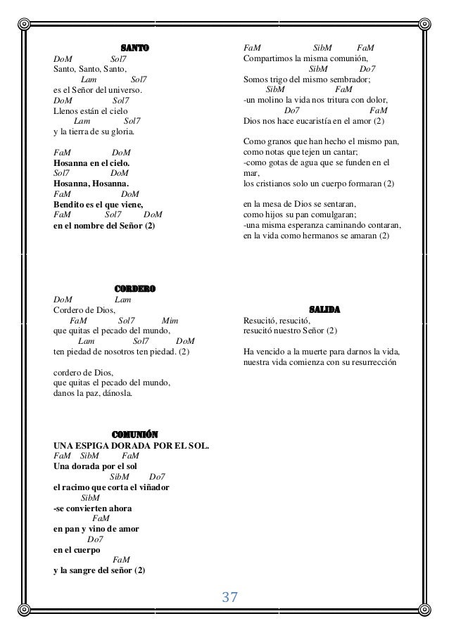 Cancionero Para Misa Con Acordes Pdf