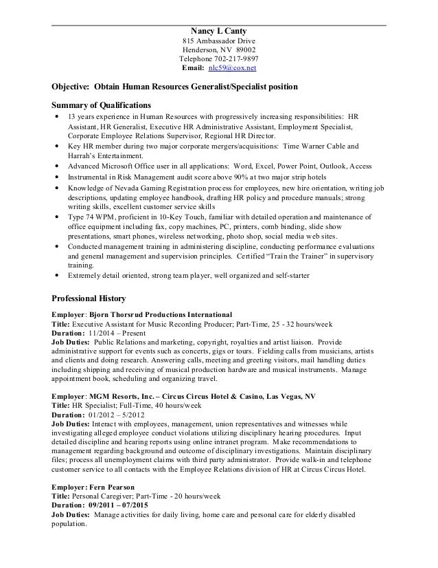 homemaker resumes