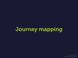 KAT HARDISTY
OPTIMAL WORKSHOP
Journey mapping
 