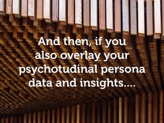 Busy Bears
And then, if you
also overlay your
psychotudinal persona
data and insights....
 