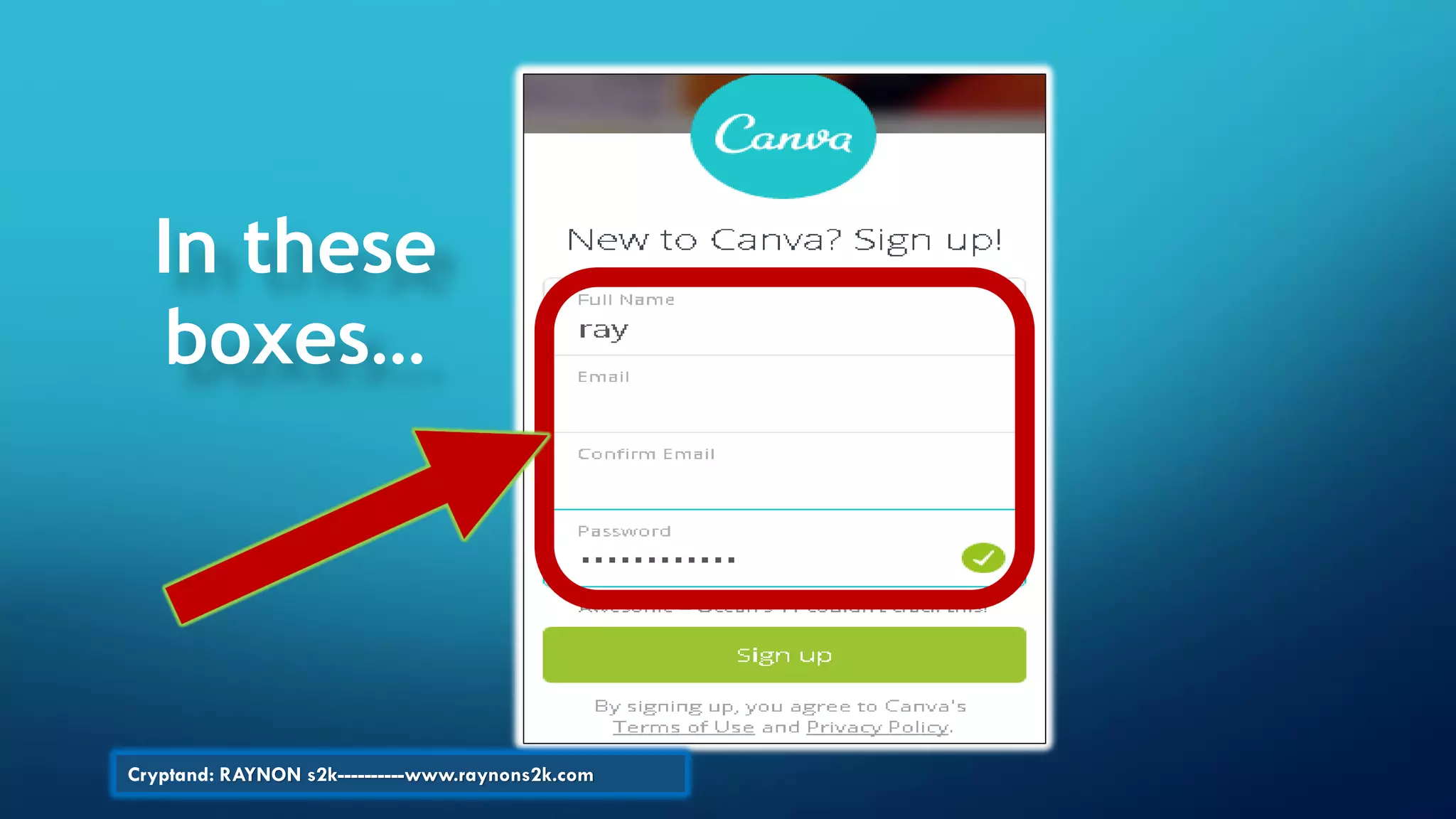 In these
boxes…
Cryptand: RAYNON s2k----------www.raynons2k.com
 