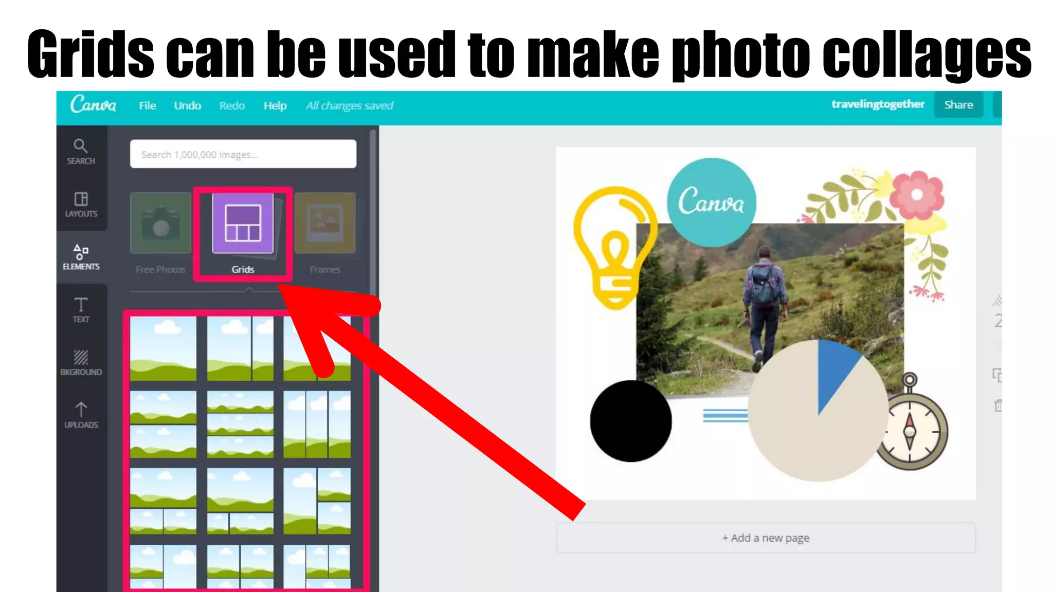 Grids can be used to make photo collages
 