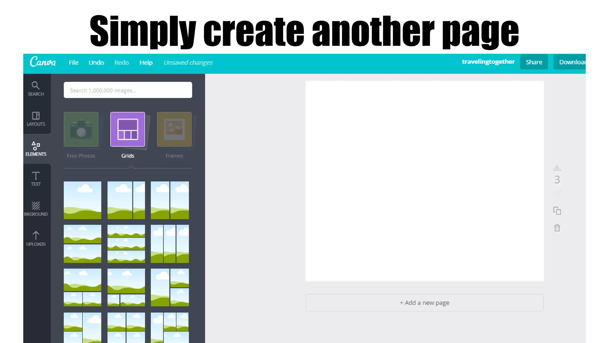 Simply create another page
 