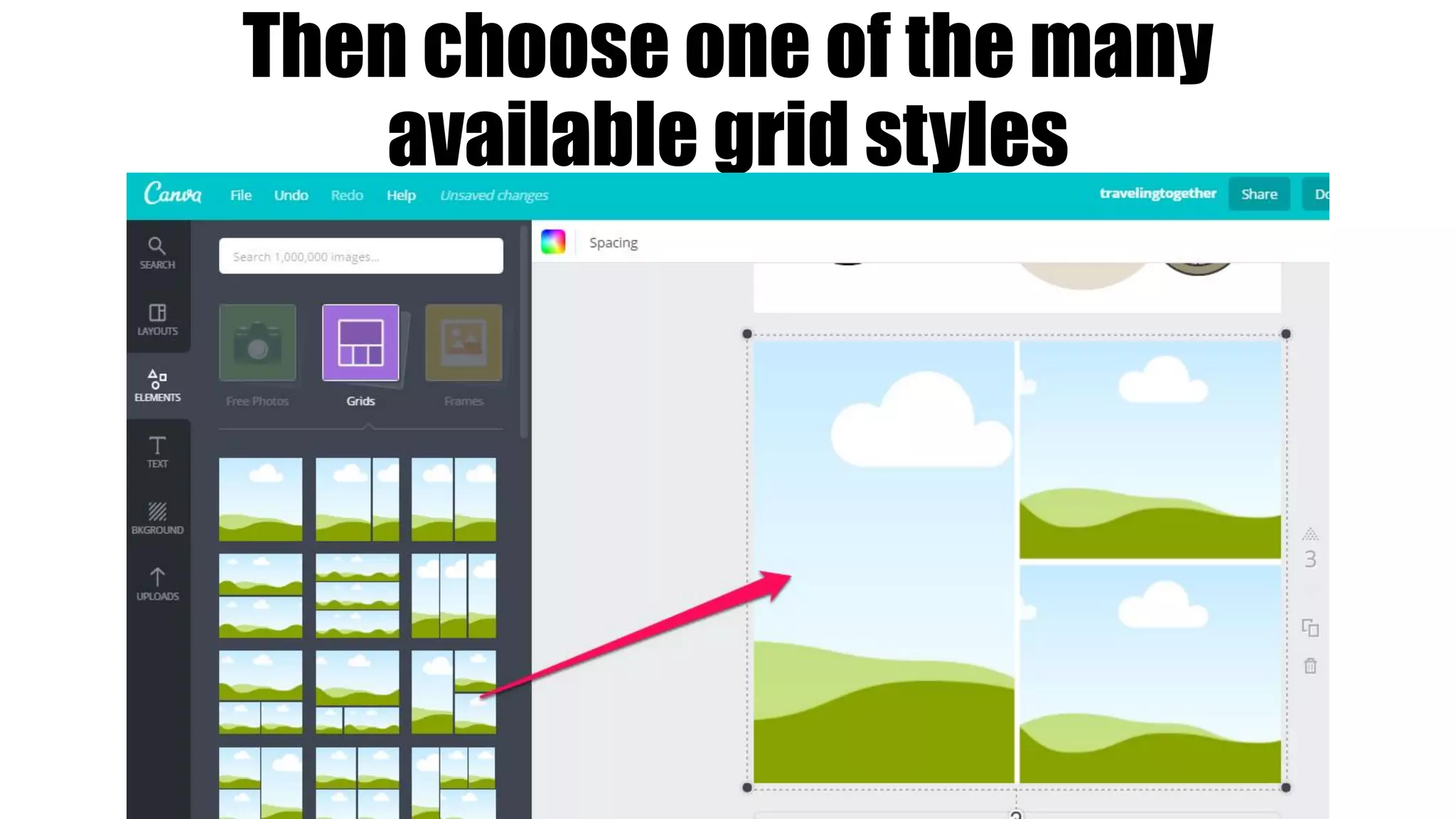 Then choose one of the many
available grid styles
 