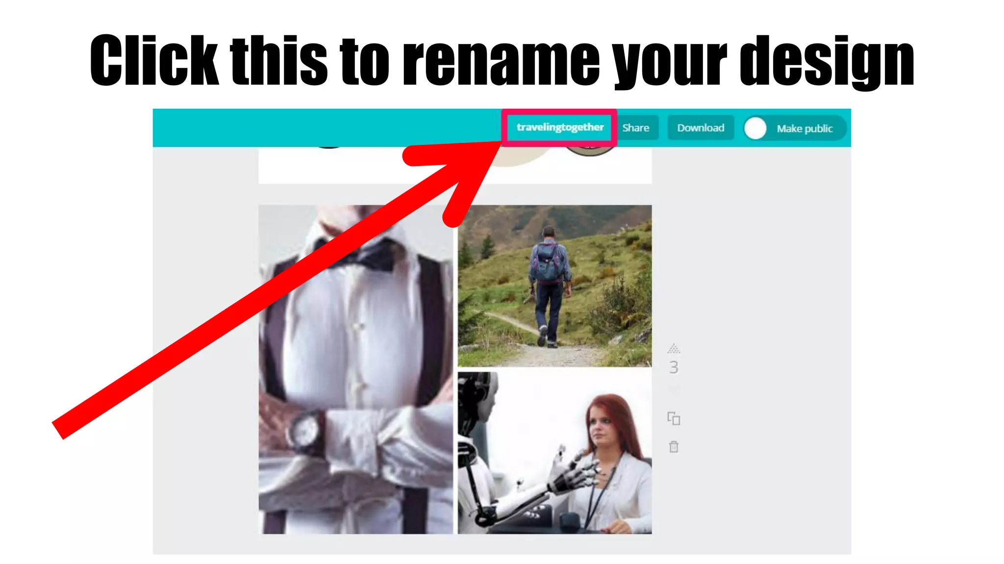 Click this to rename your design
 